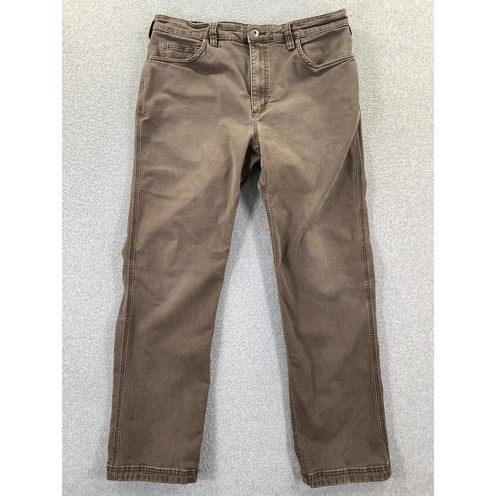 Duluth Flex Fire Hose Men's 36x32 (Fits 34x30) Standard Fit Brown Work Pants